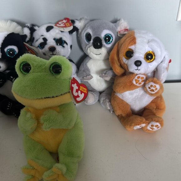TY Beanie Bellies NWT Bundle Dogs Frog Skunk Koala - Picture 3 of 9